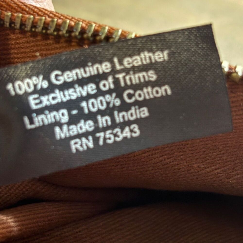 Great American Leatherworks Brown Woven Leather Bifold Wallet Cognac Brown Boho - Picture 4 of 8